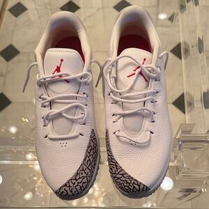 Nike Jordan ADG3 White and Red Golf Shoes